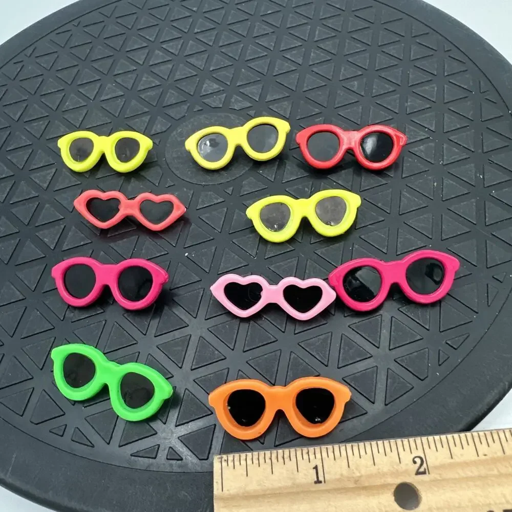Vtg Lot Of 10 80s Neon Plastic Pins Sunglasses